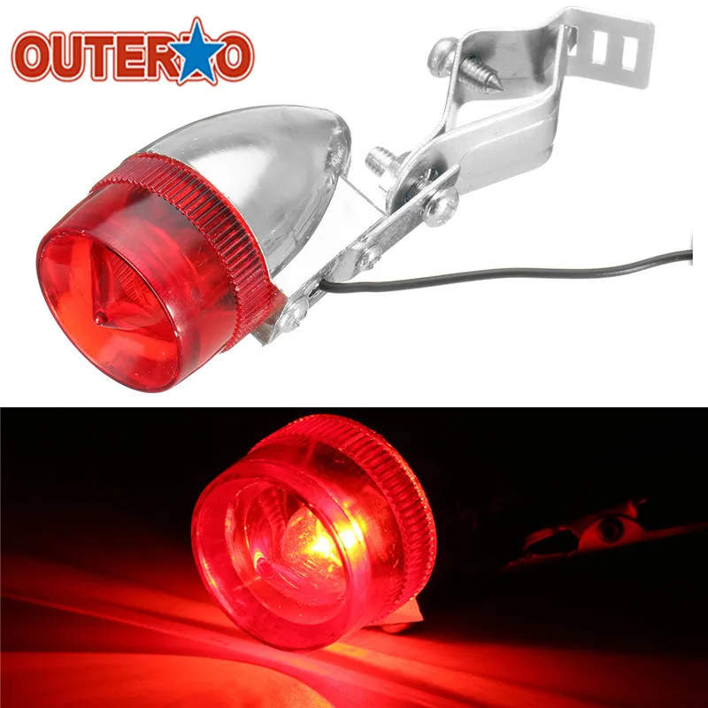 

OUTERDO Classic Retro Bicycle Bike Rear LED Indicator Red Light Cable Holder Bracket ATV Car Taillight Lamp