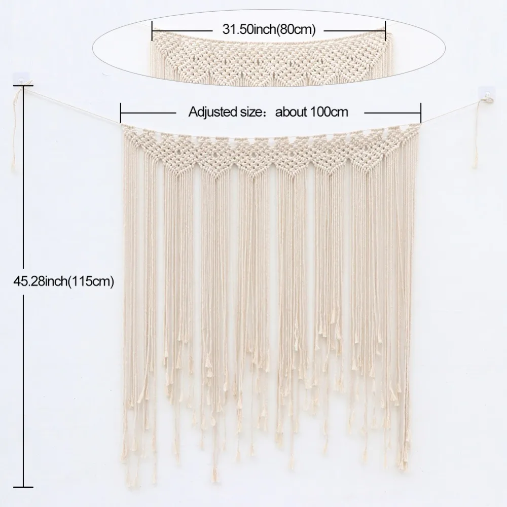 OurWarm макраме настенный большой свадебный фон из хлопка ручной работы тканый настенный гобелен в богемном стиле настенный Декор для жизни