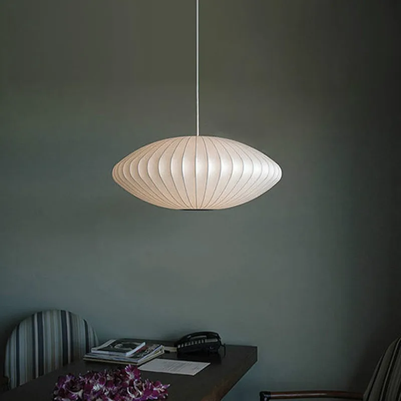 Японский подвесной светильник, Шелковый абажур, подвесной светильник, Скандинавский дизайн, деревенский подвесной светильник, светодиодный светильник для столовой, для кухни, арт-деко