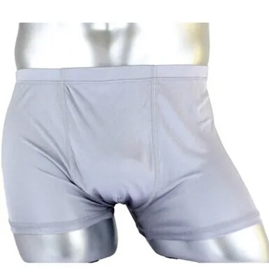 Мужские однотонные трикотажные брюки талия шелк тутового шелкопряда антибактериальные дышащие свободно - Цвет: Серый