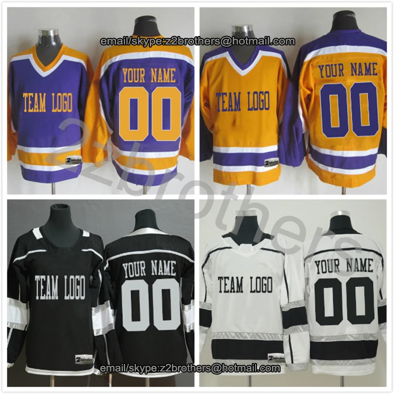 

Factory OEM Custom Ice Hockey Jersey Design DIY Any Styles Your Own College Team Sweater Embroidered Logo Men Youth Los Angeles