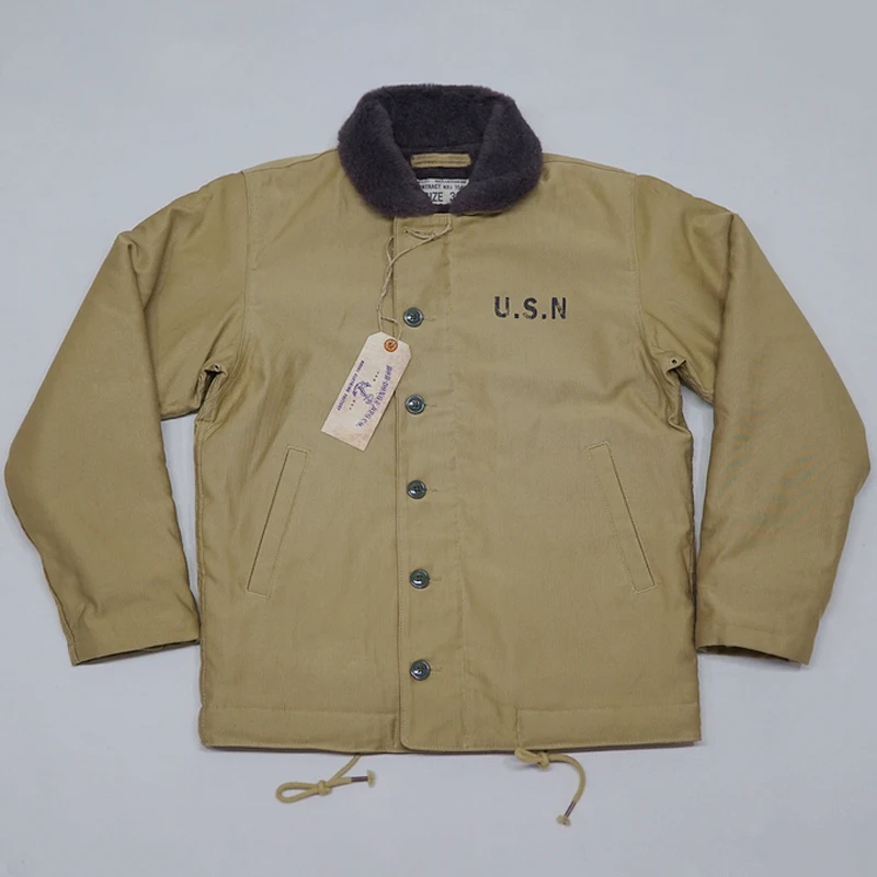 BOB DONG Repro 40s US Navy N-1 Deck Jacket Back Paint Winter Military ...