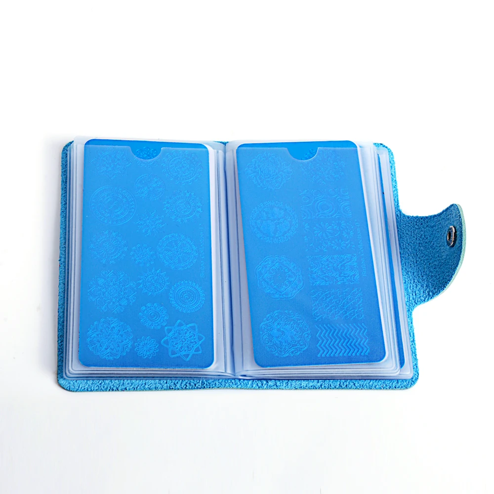 Biutee 24 Slots Nail Art Stamp Plate Stamping Plates Holder Storage Bag  Durable PU Leather Cases Stamping Template Storage 3