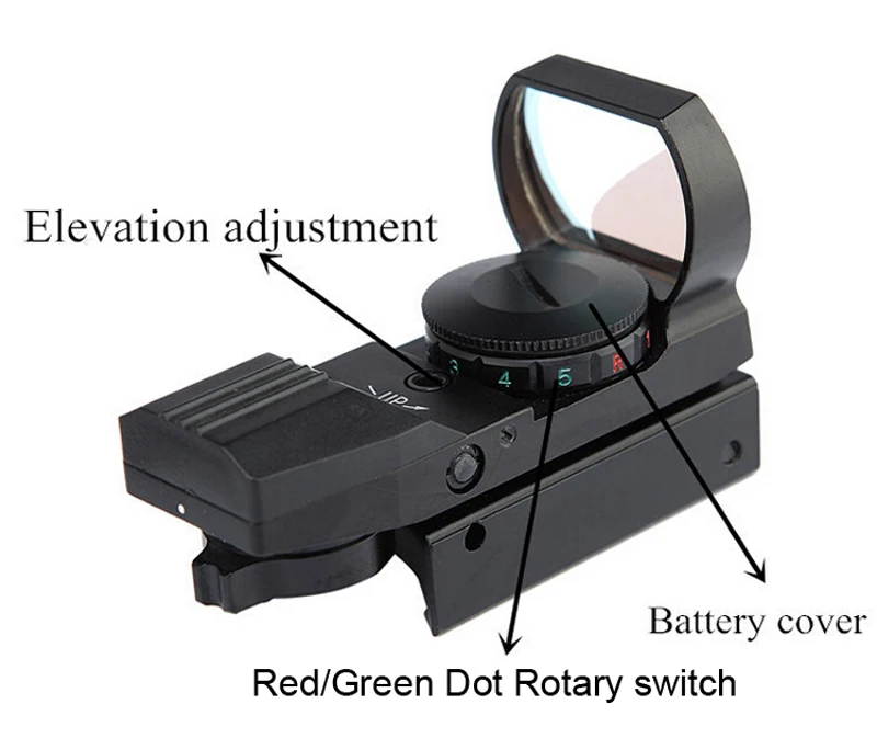 Тактическая оптика 1x22 красный зеленый точечный открытый рефлекторный прицел 4 типа reticles riflescope для пистолета Airsoft Weaver 11 мм/22 мм airsoft. gun