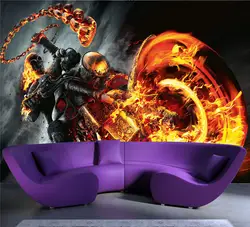 Пользовательские 3D настенная Ghost Rider фото обои Marvel Heroes обои дети украшения дома Книги по искусству Room Decor Спальня прихожей