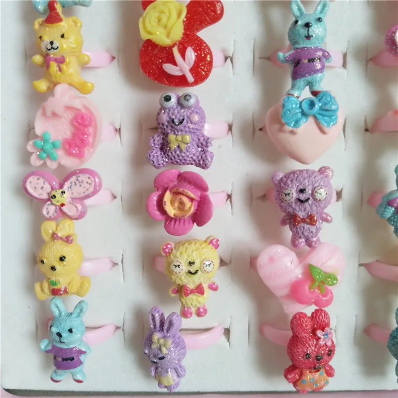 

2019 new Jewelry Ring Wholesale Fashion rabbit Rings For little girls cute Ring Vintage Animal Fruit stars Opening