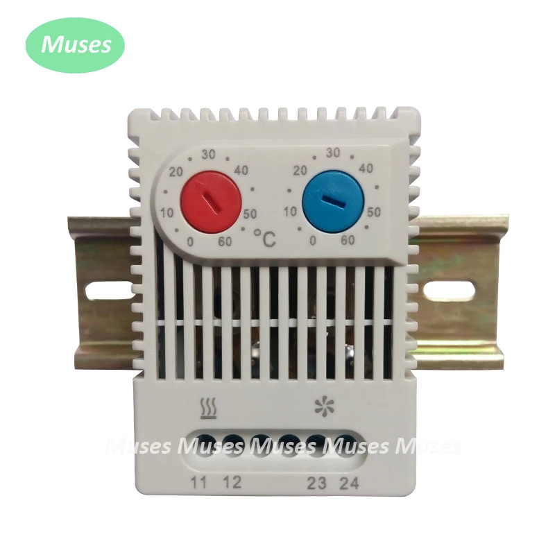 

Small compact adjustable temperature controller ZR011 , dual thermostat connecting heater ,fan for cabinet ZR 011
