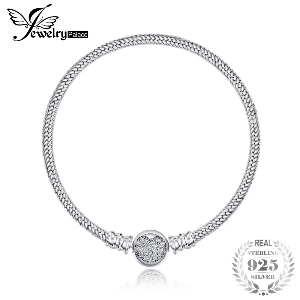 

Jewelrypalace 925 Sterling Silver Elegant Shining Heart Bracelets 2018 New Design Bracelets For Women Gift Bracelet