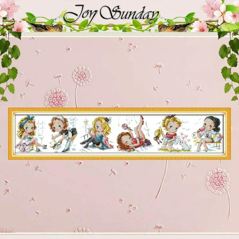 

The Hundred Change Girl Counted Cross Stitch 11CT 14CT Cross Stitch Set Wholesale Cartoon Cross-stitch Kit Embroidery Needlework