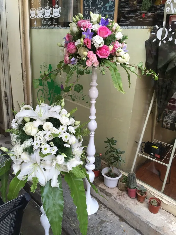 tall siver vase
