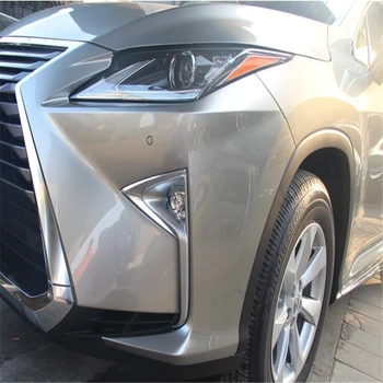 

WELKINRY car auto cover styling For Lexus RX 2016 2017 2018 ABS chrome front head fog lamp light cap moulding trim 2pcs