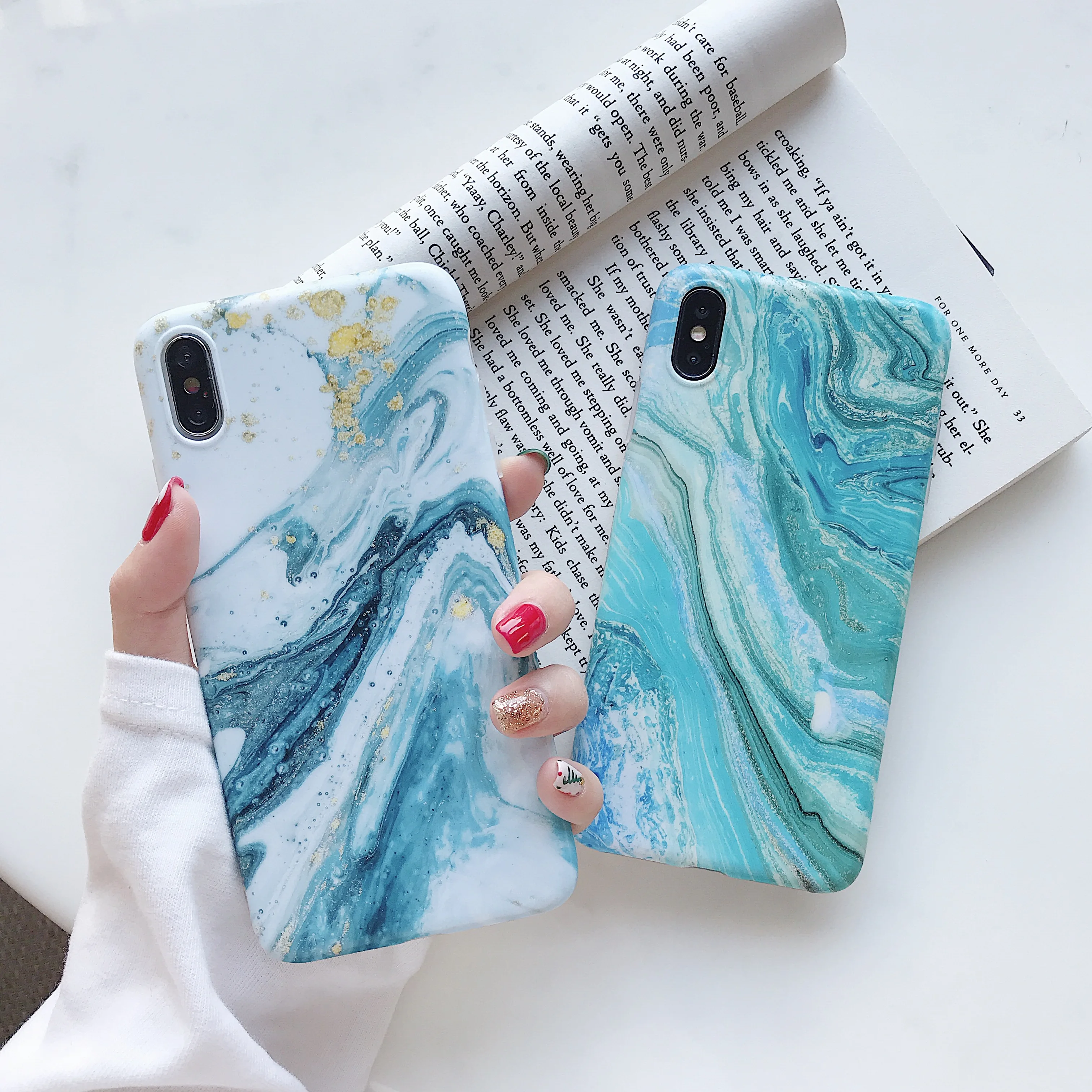 

Matte Blooming Colorful Marble Phone Case Soft TPU Back Cover For iphone 7P 8P 6 6S 7 8 Plus for iphone X XR XS Max Coque Fundas