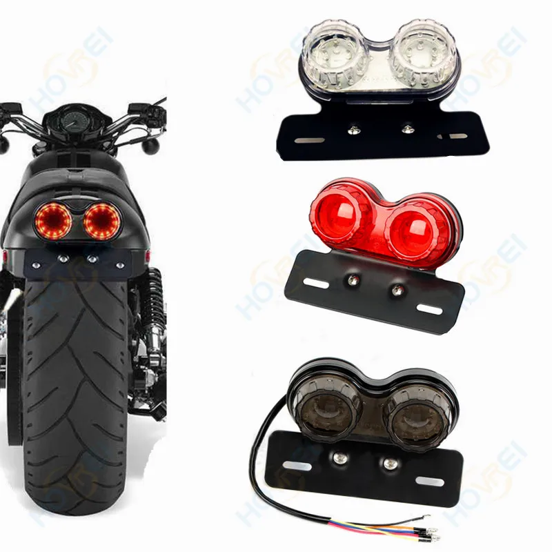 

12V Motorcycle double LED Turn Signal Light Dual Brake Light Twin Integrated Tail Light lamp for Harley Honda
