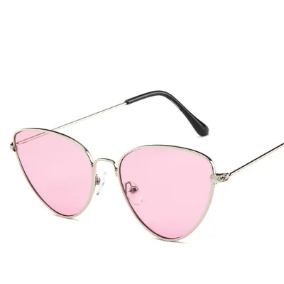 Cat Eye glasses Frame Women Fashion Clear glasses Lens Myopia Optical Glasses Frame oculos feminino occhiali da vista donna - Цвет оправы: silver pink