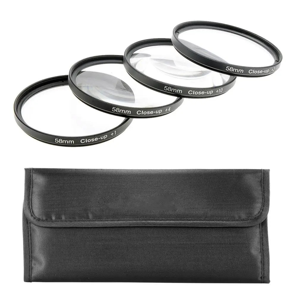 

Just Now Close Up(+1/+2/+4/+10)Macro Camera Lens Diopter Filters Set with Case for Canon for Nikon for Sony for DSLR Camera Lens