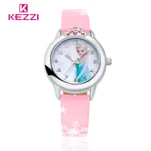 New Cartoon Children Watch Princess Elsa Anna Watches Fashion Girl Kids Student Cute Leather Sports Analog