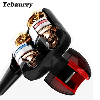 TEBAURRY Double Unit Drive In Ear Earphone Bass Subwoofer Earphone for phone DJ mp3 Sport Earphones Headset Earbud auriculares Audio Audio Electronics Electronics Head phone Headphones & Headsets color: Back|Gold|SLIVER|White