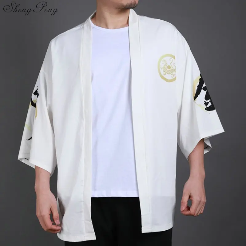 Yukata haori, мужское японское кимоно, кардиган, мужской костюм самурая, одежда, кимоно, куртка, мужское кимоно, рубашка yukata haori V1421