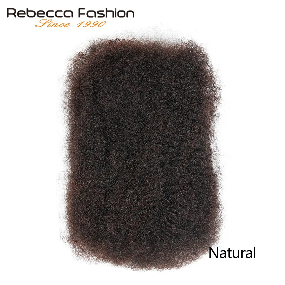 Rebecca cabelo humano remy afro, encaracolado extensões