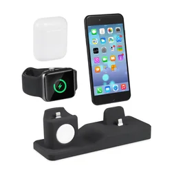 3 in 1 Charging Dock Holder For Iphone X XS Iphone 8 Iphone 7 Iphone 6 Silicone charger stand Dock Station Apple watch Airpods 3 in 1 Charging Dock Holder For Iphone X XS Iphone 8 Iphone 7 Iphone 6 Silicone charger stand Dock Station Apple watch Airpods