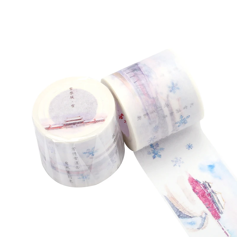 

The Snowing Scene of The Imperial Palace Washi Tape 4cmx10m 1roll/set Decoration Adhesive Masking Tape for DIY Planner Gift Card