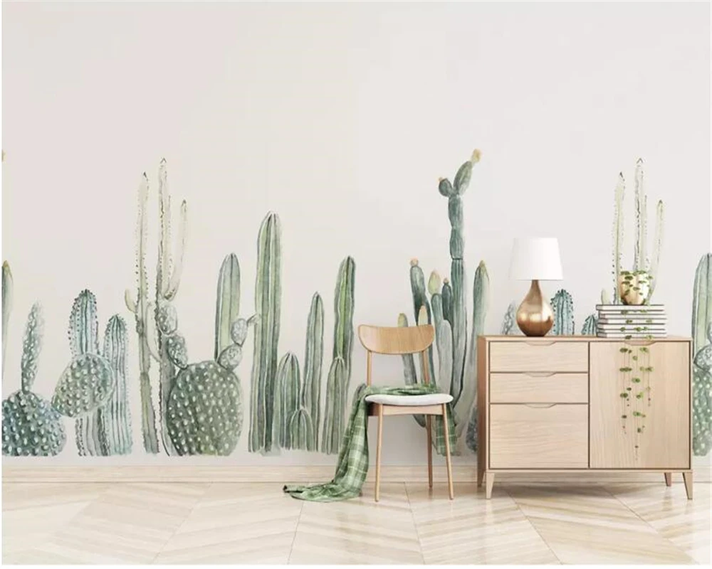 

Beibehang Custom wallpaper 3d Rainforest cactus TV Cafe background wall home decoration living room bedroom 3d wallpaper mural