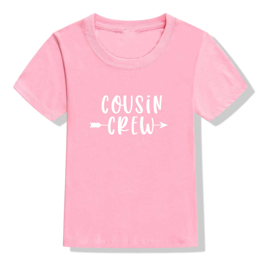 Cousin Crew Letter Print Kids Tshirt Summer Short Sleeve Graphic Tee Shirt Boys Girls Tee Fashion Casual Tops Tee Shirt Clothes