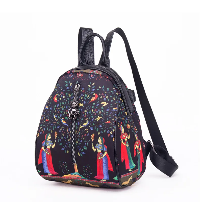 

Fabric Backpack Women Nylon Luxury Small Backpack New Casual Fashion Printing Canvas Backpack Travel Girls Mini Bag Pack