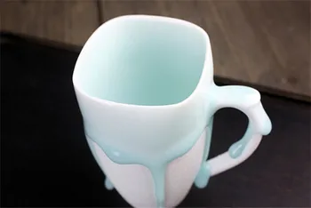 

Handmade Mugs be yourself mug,Drip pottery flow blue glaze pottery Ceramic Travel Coffee mugs, Mug gift for him gift for her