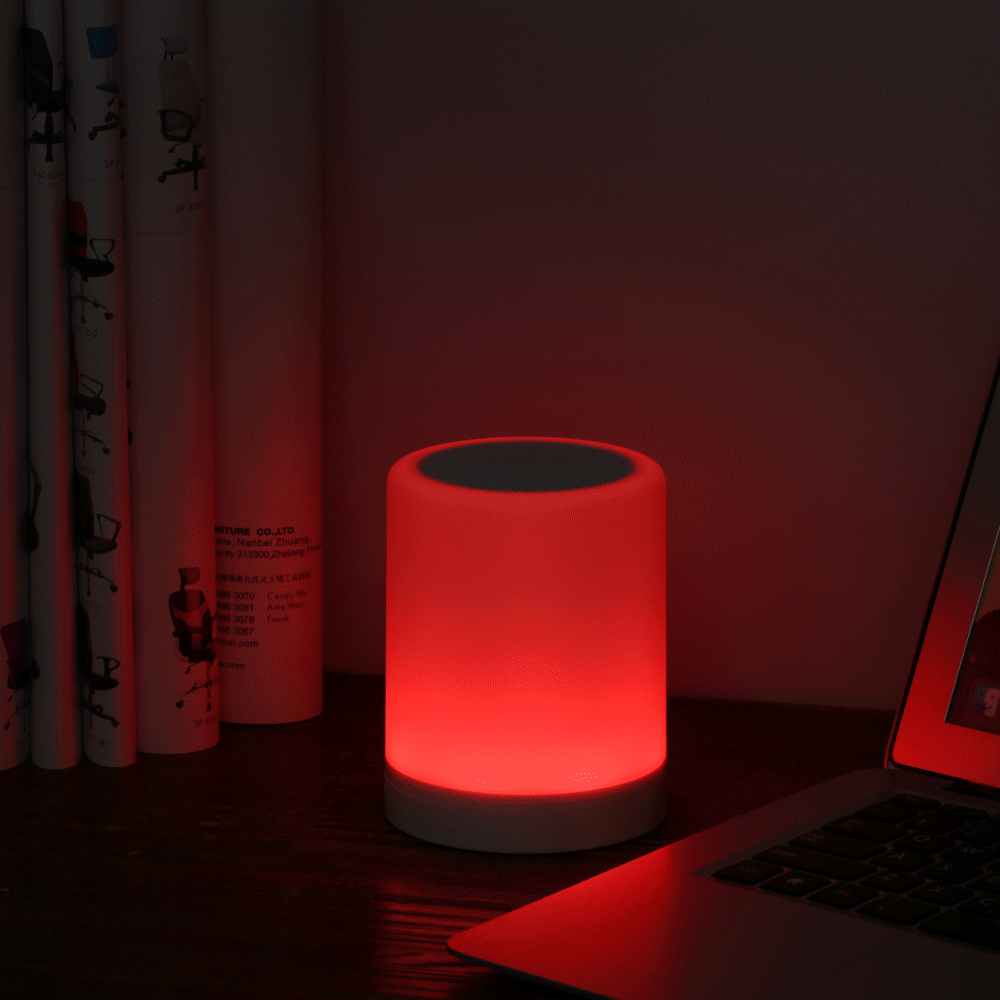 RGB светодиодный ночник USB Перезаряжаемый умный беспроводной сенсорный контроль затемнения настроения лампа поддержка tf-карты AUX-in громкой связи