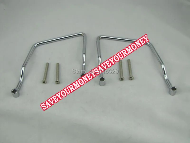 

MOTORCYCLE Chrome Saddle Bag Support Bar Mounts Bracket for 98-11 Yamaha V Star XVS 1100 Dragstar 400 650 Classic