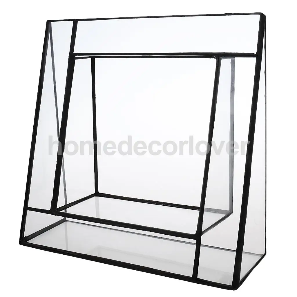 Высококачественная шикарная треугольная стеклянная коробка для суккулентов/угловая подставка для террариума