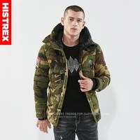 HISTREX  Quality Parka Men Jacket Medium-Long Winter Casual Coat Army Green Military Camouflage Jackets Thick Warm Parkas #HJK5S