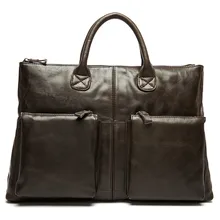 Известный бренд, мужской деловой портфель из натуральной кожи, мужские сумки для документов, мужская сумка-мессенджер, винтажная мужская кожаная сумка через плечо