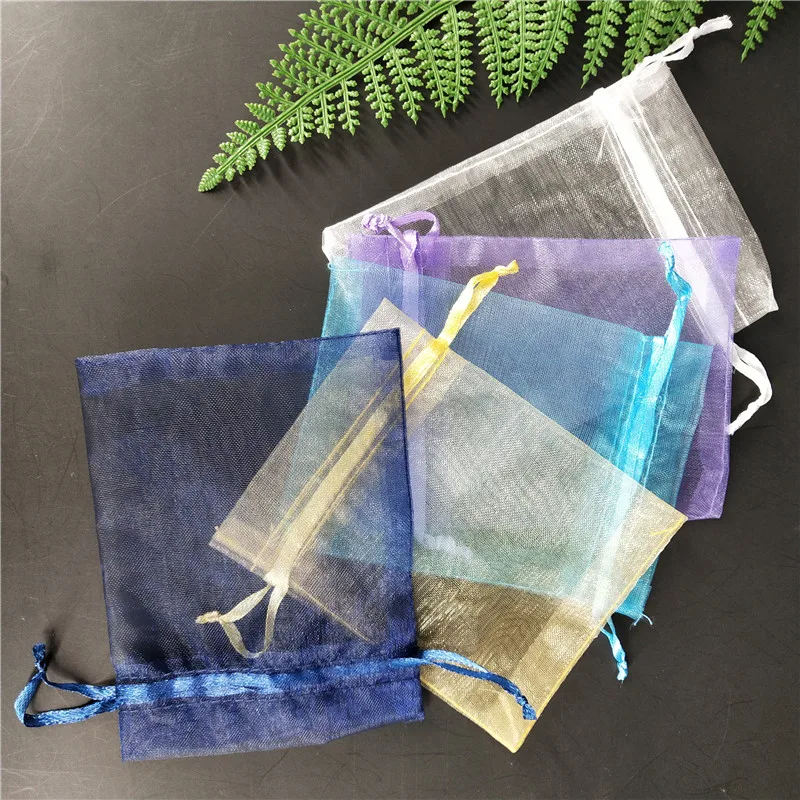 25PCS/bag 29*39cm Drawable Organza Jewelry Packaging Display Pouches Bags For DIY Gift Wedding Party Decoration 7ZSH321-25