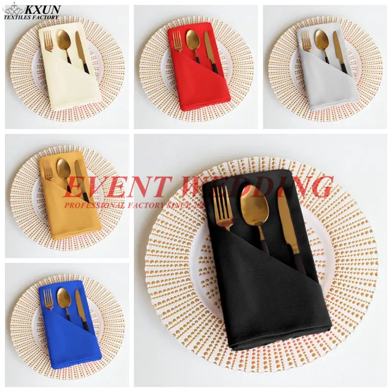 

200GSM Thick Poly Table Napkin Tablecloth Napkins For Wedding Event Festival Decoration