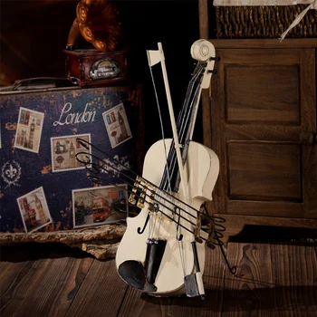 

Elegant European Violin Room Window Decoration Modern Minimalist Craft Cafe Ornament