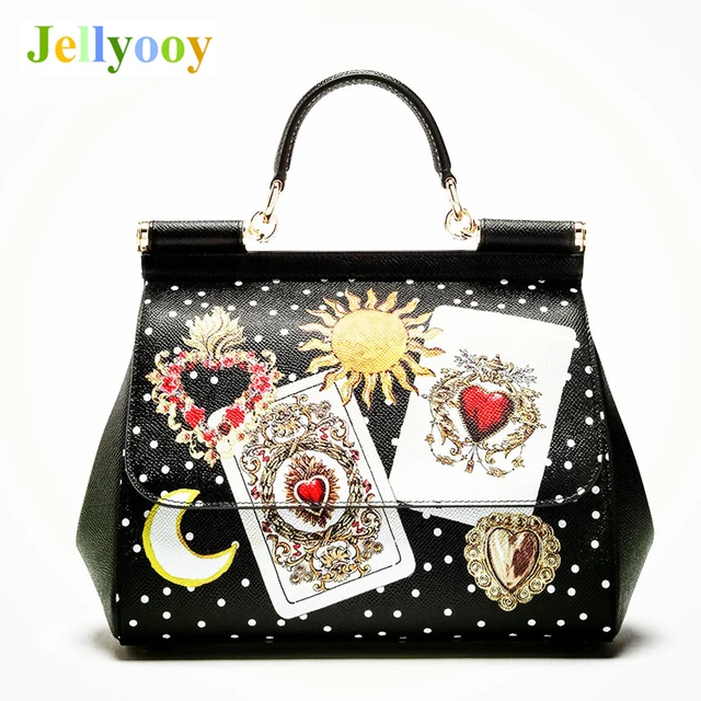 Luxury Italy Brand Sicily Ethnic Bag Genuine Leather Women Casual Luxury Italy Brand Sicily Ethnic Bag Genuine Leather Women Casual Tote Platinum Bags Star Moon Print