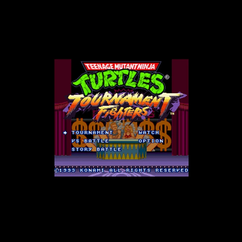 

Teenage Mutant Ninja Turtles - Tournament Fighters 16 bit Big Gray Game Card For USA NTSC Game Player
