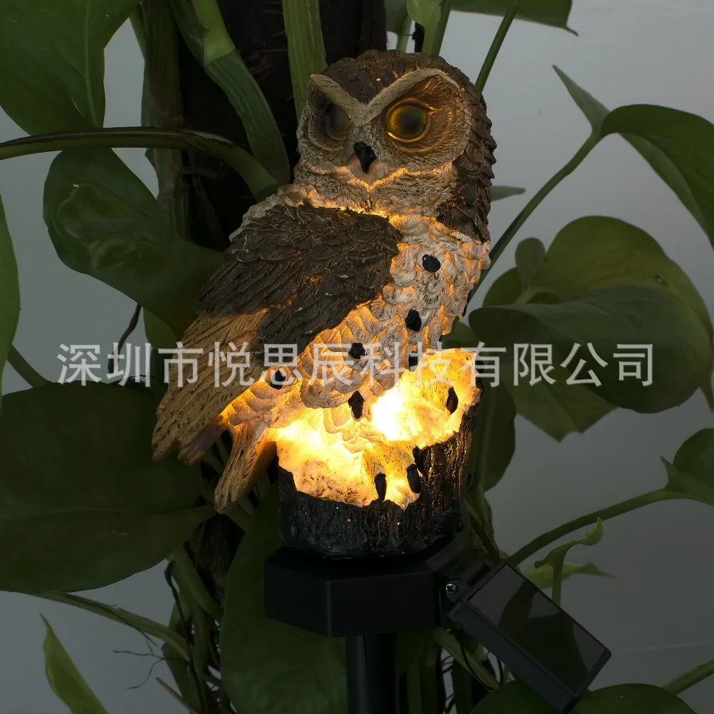 Novidade ao ar Livre à Prova Solar Coruja Padrão Estranho Dwaterproof Água Paisagem Jardim Gramado Led Luz 15 Lâmpadas solares