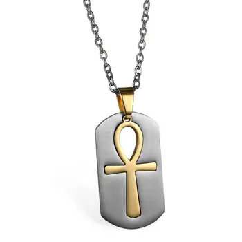 Platinum Ankh Dog Tag Necklace That Ankh Life Mens Necklaces Womens Necklaces