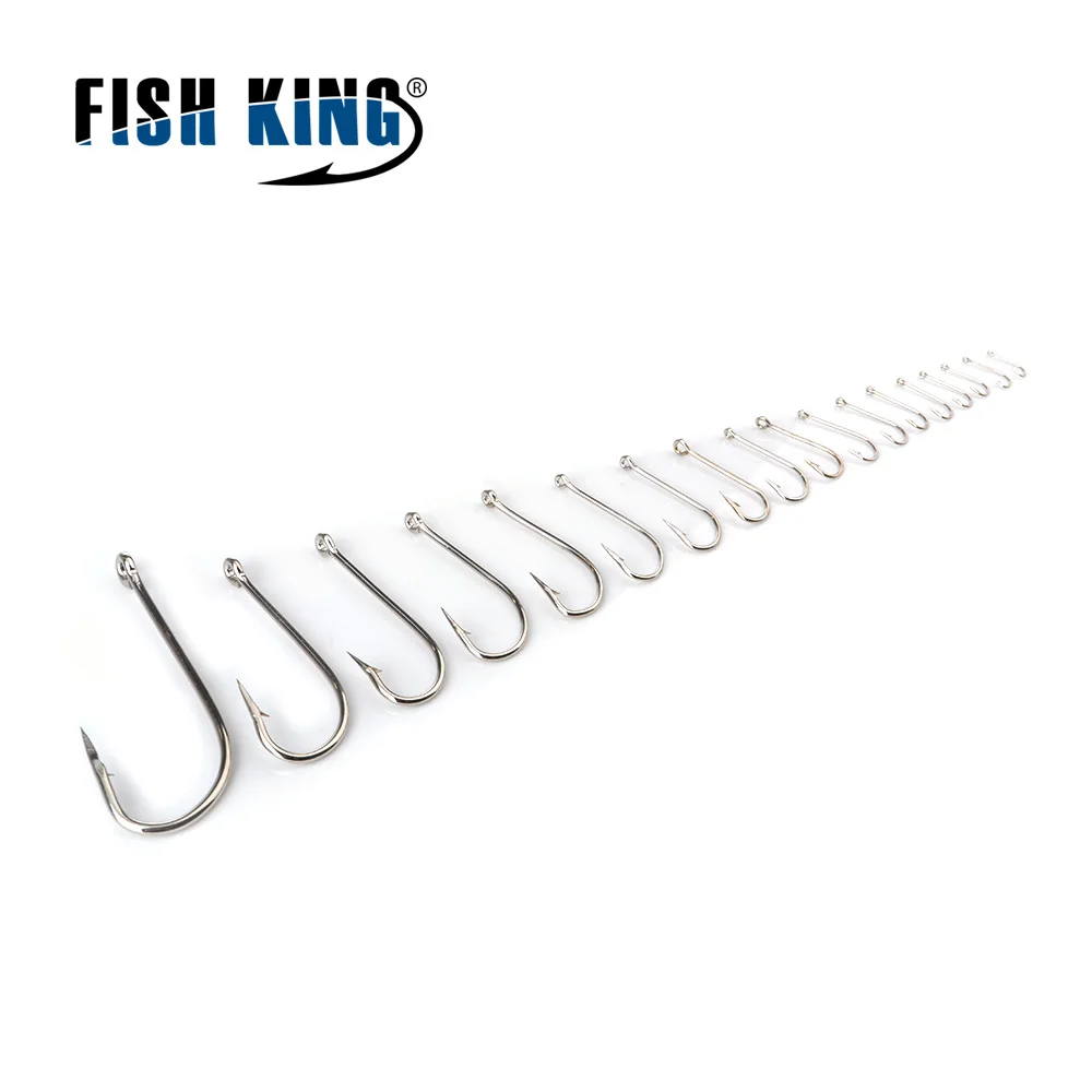 FISH KING 100 шт./лот 10 # 20 рыболовный крючок из высокоуглеродистой стали Peche Pesca 2330 Kirby