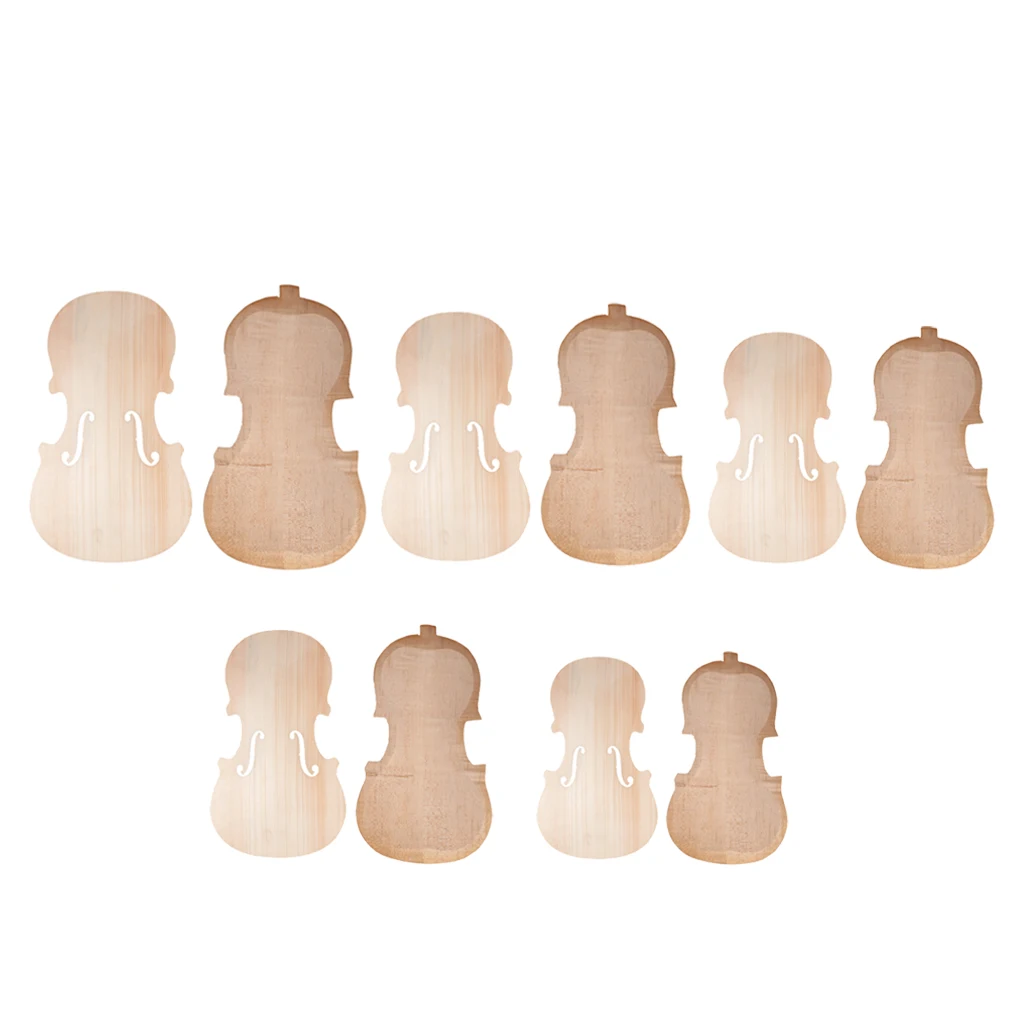 1 Set Wood Unfinished Violins Fiddle Spruce Panel Plate + Maple Backplate DIY Stringed Instruments Exquisite Workmanship
