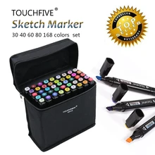 Touchfive 30/40/60/80/168Colors Pen Marker Set Dual Head Sketch Markers Brush Pen For Draw Manga Animation Design Art Supplies kids draw manga monsters