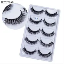 Hbzgtlad 5 пар ручной работы накладные ресницы, пучок воды норковые накладные ресницы Набор нарощенных ресниц плотная натуральная щеточка для ресниц макияжа накладные ресницы 23