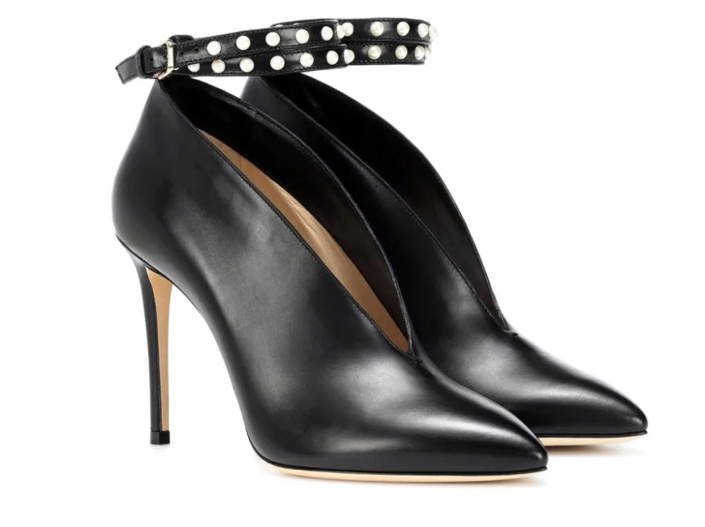 

European and American large size black fashion ankle straps fine high heels women's banquet large size shoes Chengdu cross-borde