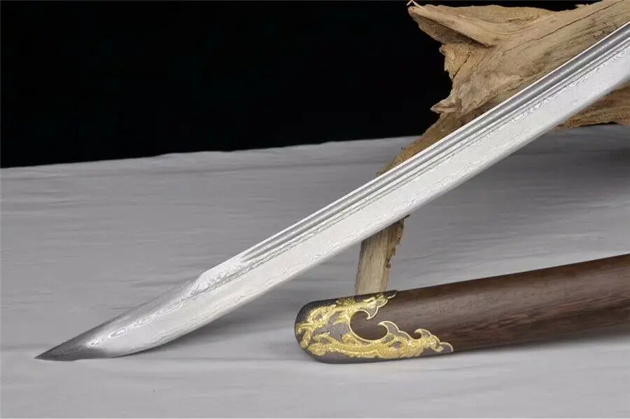 High Quality Battle Broadsword Dao Sword Very Sharp Damascus Steel Blade Saber