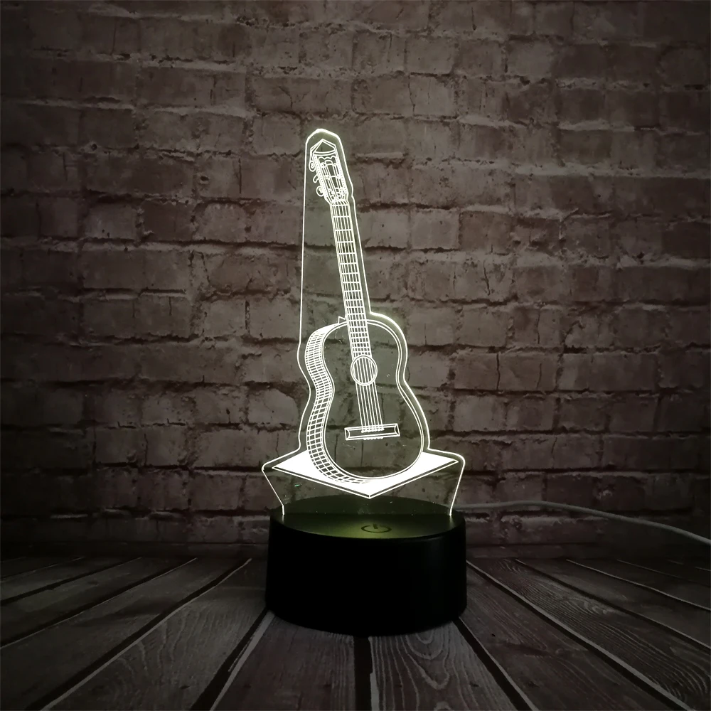 Новое поступление, музыкальный крутой гитарный бас 3D светодиодный светильник, ночник для музыкантов, украшение для домашнего стола, подарок на день рождения, Рождество