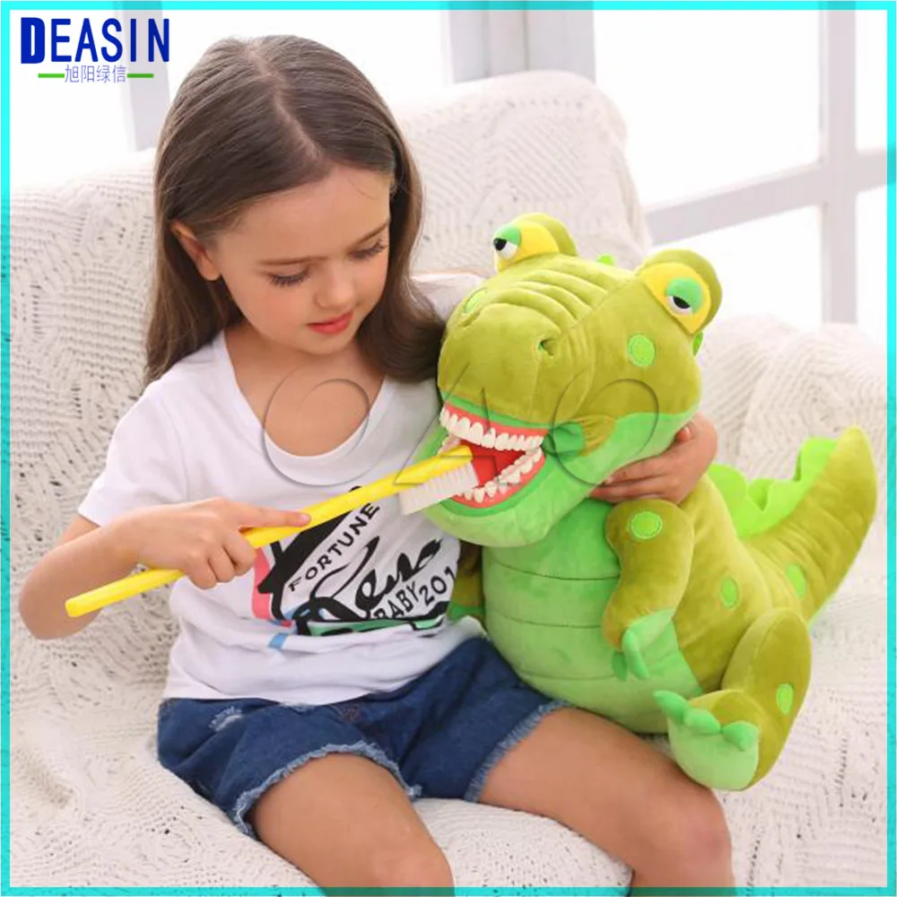 

Dental Clinic gift crocodile Lovely animals brushing teeth doll with big teeth model and big toothbrush
