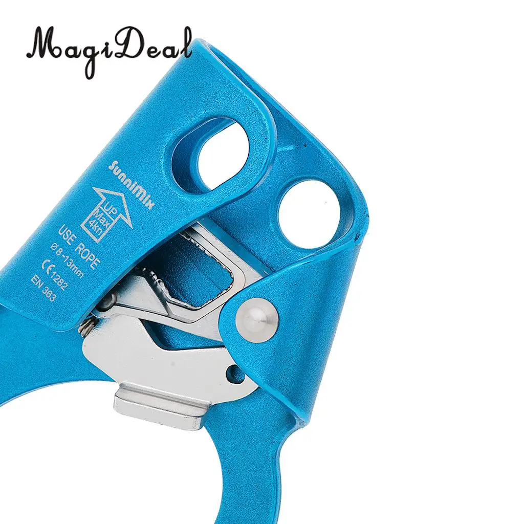 Outdoor Strong Durable Self Braking Double Stop Descender + 8-13mm Rope Access Right Hand Ascender Rock Climbing Equipment